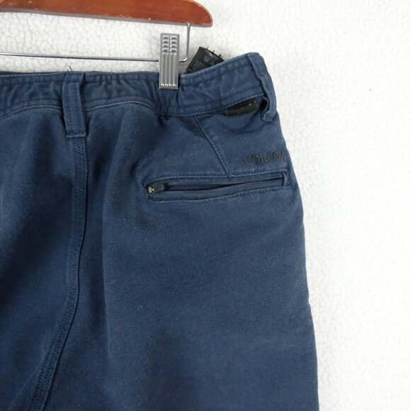 Volcom Joggers Mens Small Blue Sweatpants Heavyweight Drawstring Cropped - Picture 5 of 10
